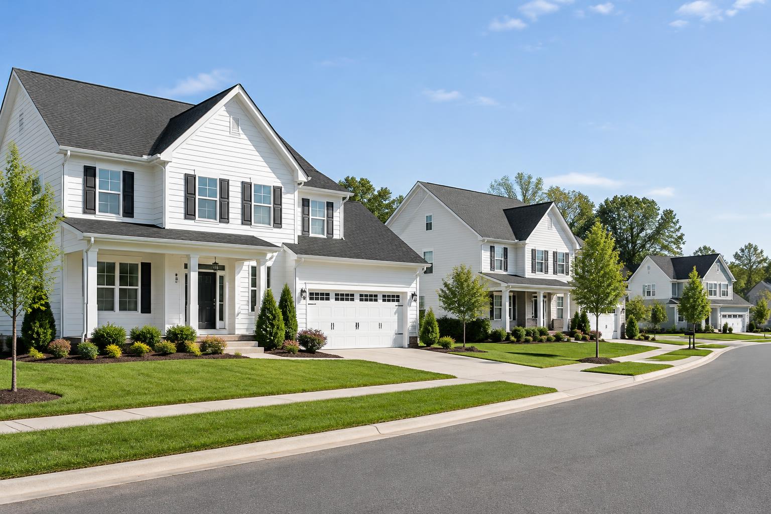 Suburban homes on a quiet street